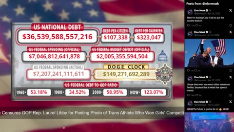 DOGE Live US Debt Clock and Live News & X Posts