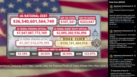 DOGE Live US Debt Clock and Live News & X Posts