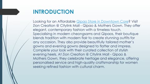 Affordable Qipao Store in Downtown Core