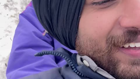 Enjoying in snow