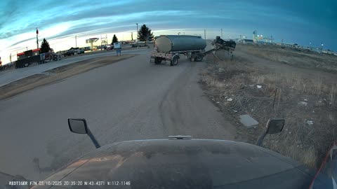 Truck Tank Flips Over