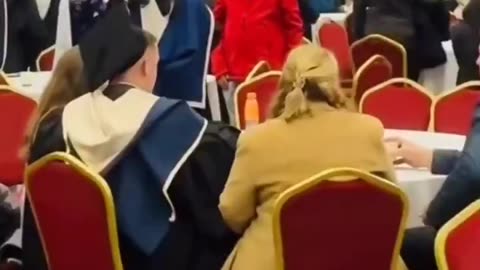 Shocking footage from the Dublin Business School graduation ceremony
