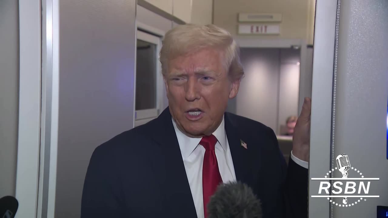 WATCH: The President speaks on board AF1 "had a very good talk with President Xi." 11/25/2025