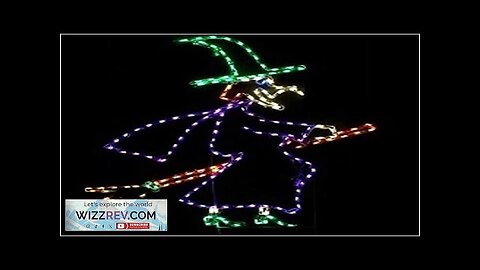 Halloween Decorations LED Outdoor Lighted Yard Witch on Broom Display Wireframe New Review