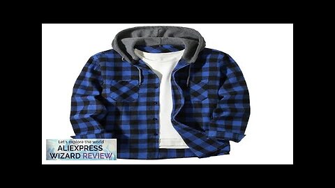 Men's Shirts Classic Plaid Casual Button Down Hooded Long Sleeved Double Pockets Review