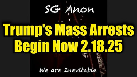 SG Anon: Trump's Mass Arrests Begin Now 2/18/25