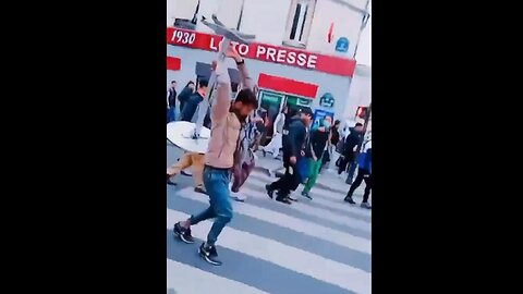 Collapse of Western Society: Hoardes of Illegals Storm Paris, yelling “Allahu Akbar” & Vandalizing Cars, Shops & Restaurants