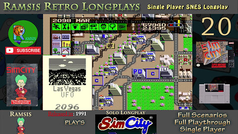 SimCity | SNES | 1991 | Scenario #7 Las Vegas | Retro Longplay | Episode 20