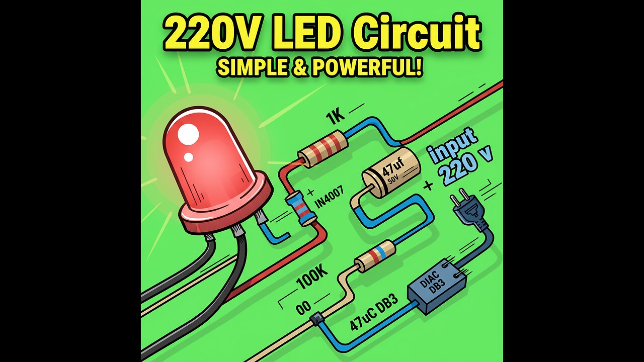 Simple LED Indicator Circuit for 220V AC