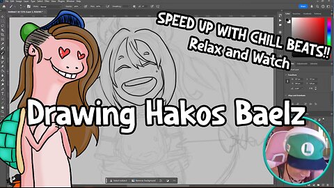 Drawing Hakos Baelz - Sped Up - A Relax and Watch Type of Video