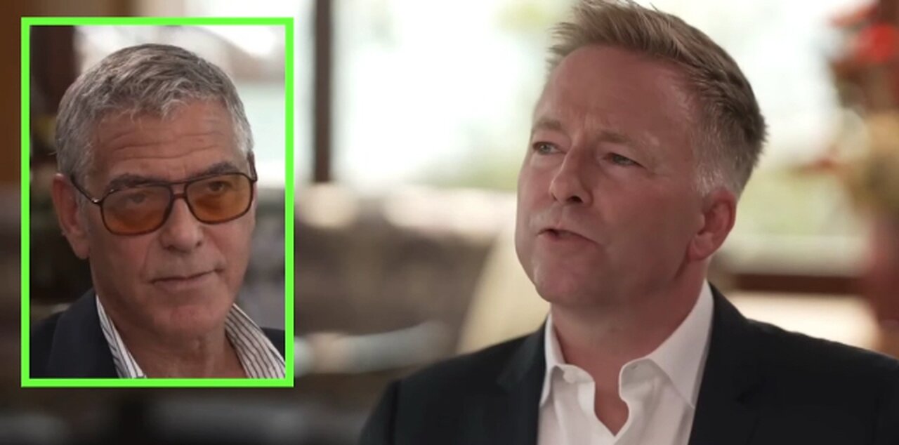 George Clooney holds back visible frustration when asked a question about Hunter Biden