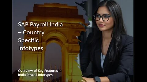 SAP Payroll India specific Infotypes