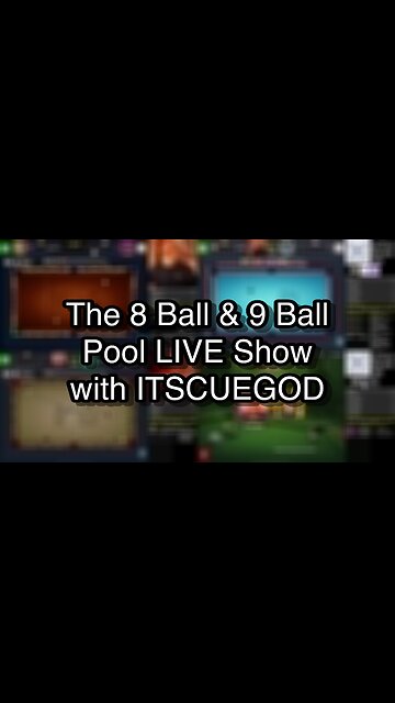The 8 Ball & 9 Ball Pool LIVE Show with ITSCUEGOD