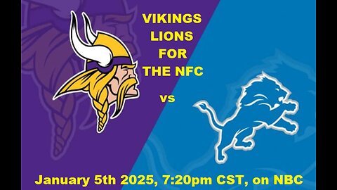 Vikings At Lions For The NFC!