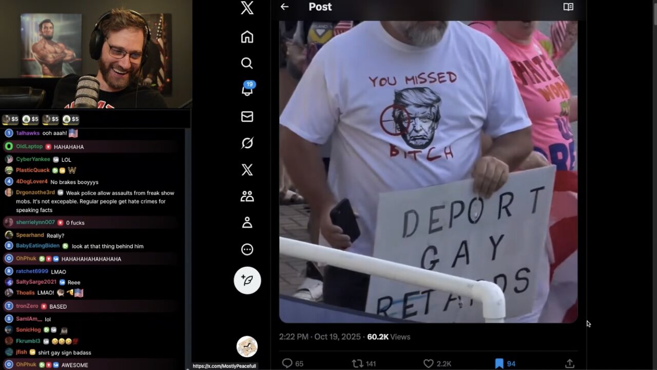 Man Peacefully Protests