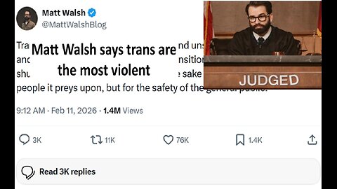 Matt Walsh says trans are the most violent get mixed feedback