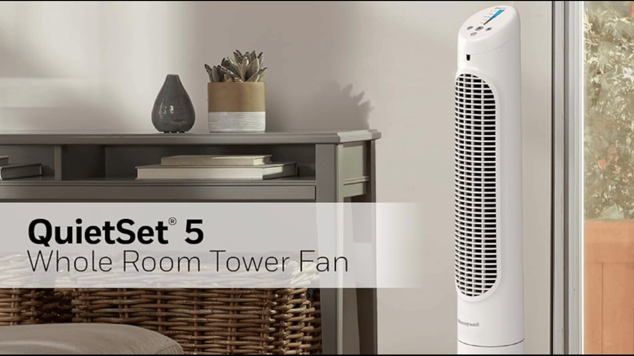 Honeywell HYF260 Quiet Set Whole Room Tower Fan, White