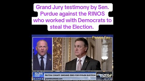 Grand Jury testimony by Sen. Purdue: RINOS worked with Democrats to steal the Election