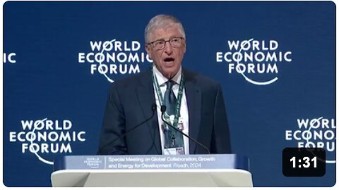 Despite saying the Earth is overpopulated, Bill Gates tells the WEF about his mission to save the lives of millions of children using vaccines