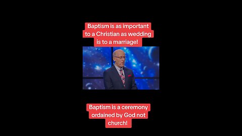 Baptism is the ceremony ordained by God not by the church!!!