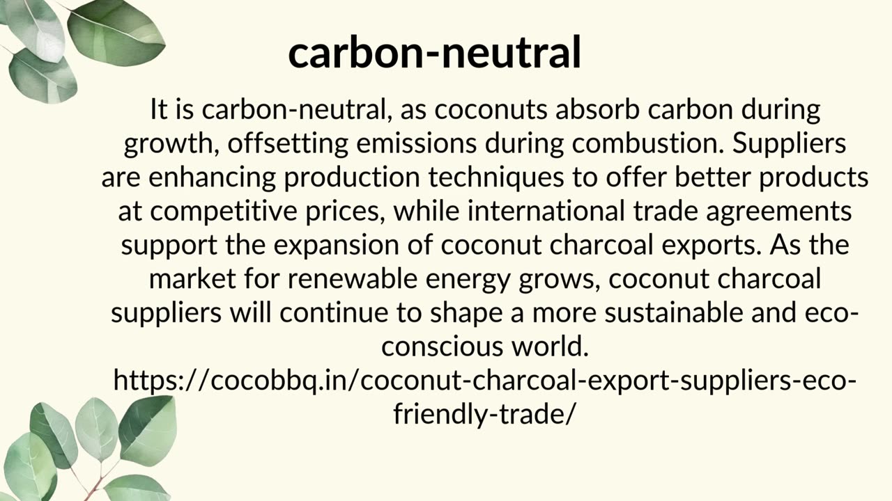 Coconut Charcoal Export Suppliers: Eco-Friendly Trade