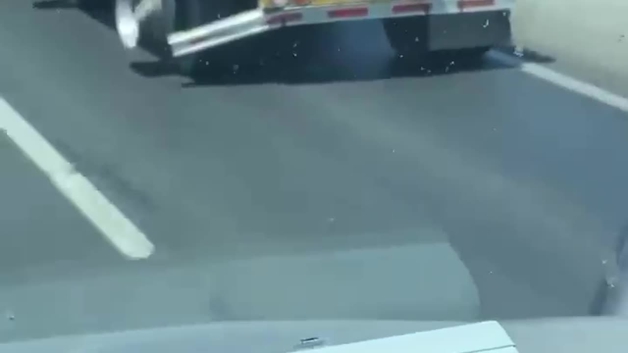 Trucking with missing tires.