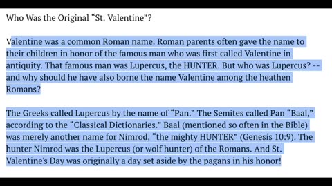 WARNING! VALENTINES DAY ISN'T WHAT YOU THINK IT IS! IT'S ANOTHER SATANIC HOLIDAY IN DISGUISE!