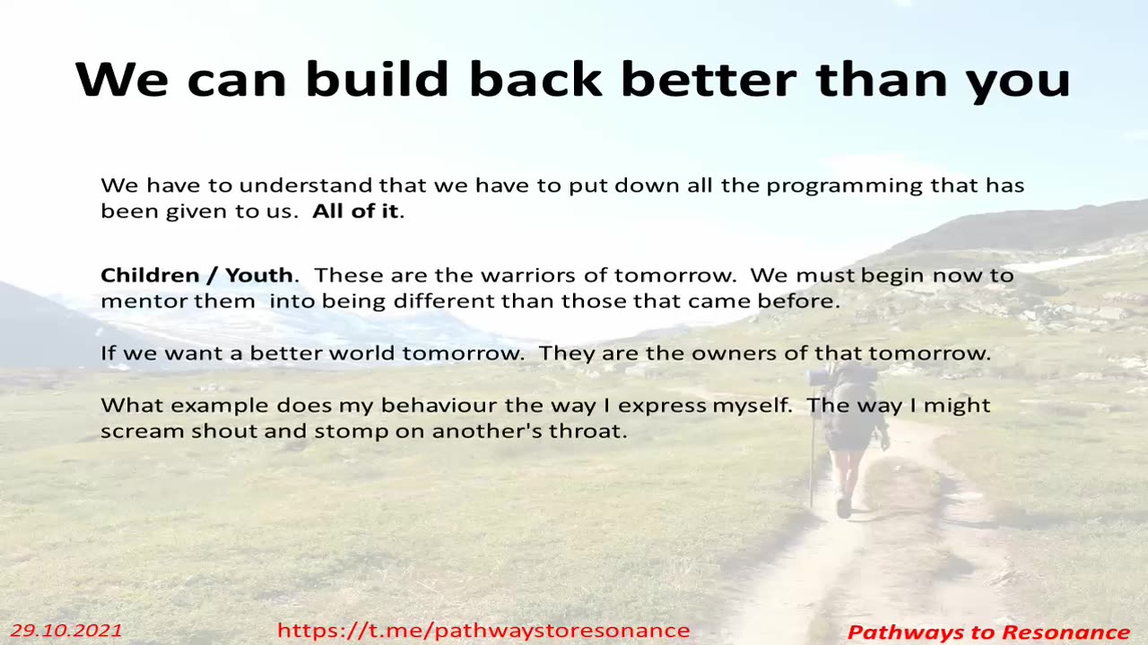 Deprogramming the Programming: Chapter Four: Build Back Better