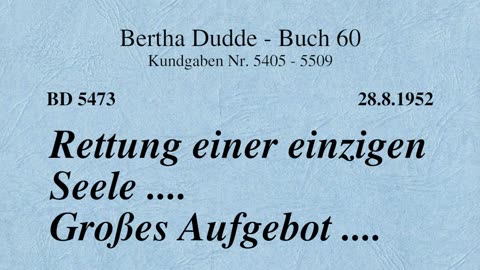 BD 5473 - RETTUNG EINER EINZIGEN SEELE .... GROSSES AUFGEBOT ....