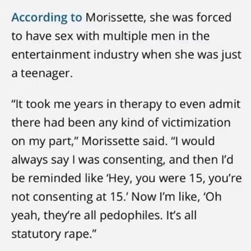 Alanis Morissette Admits Music Industry Is Run by Elite Pedophiles: 'They're ALL Child Rapists'
