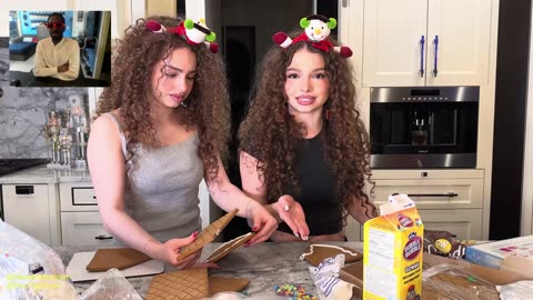 Kalogeras Sisters BUILD A GINGERBREAD HOUSE reaction