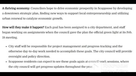 Scappoose Oregon's City Council's 4 Goals