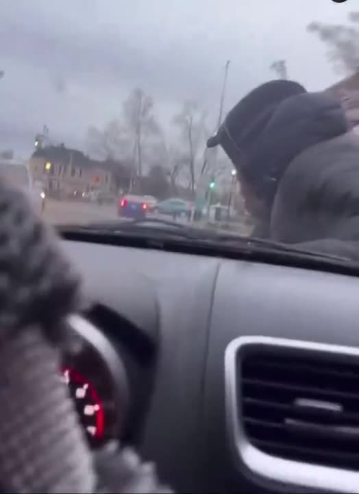 black girl speeding with her bf on the hood of car....