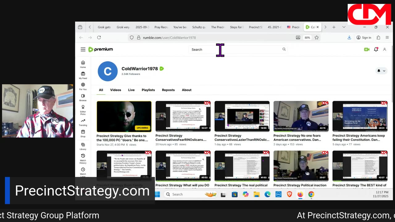Precinct Strategy Give thanks to the 100,000 PC "doers." Be one. Dan Schultz November 27 2025