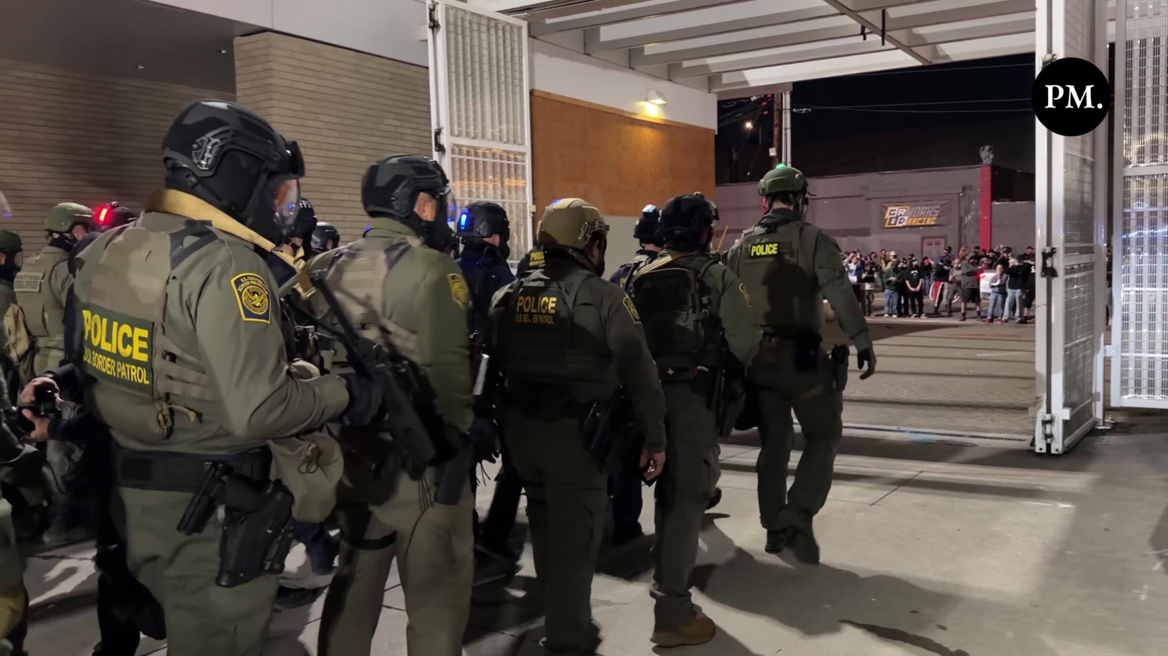 A coalition of federal police CBP gear up to make targeted arrests at the ICE facility in Portland.
