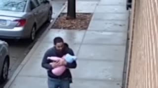 he heard a scream and saved a baby in the last second 😧