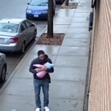 he heard a scream and saved a baby in the last second 😧