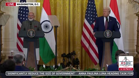 WATCH: President Trump Holds a Press Conference with Indian PM Modi in The East Room 2/13/25