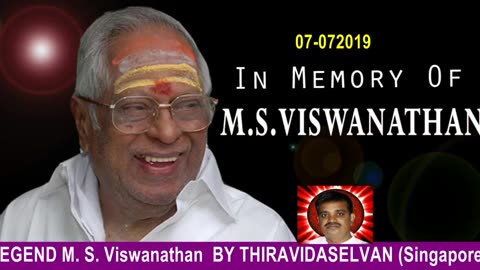 Legend M. S. Viswanathan By Thiravidaselvan (singapore) Vol 9