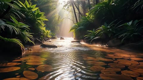 Calm Forest Dawn with Piano | 1 Minute Relaxing Nature Ambience
