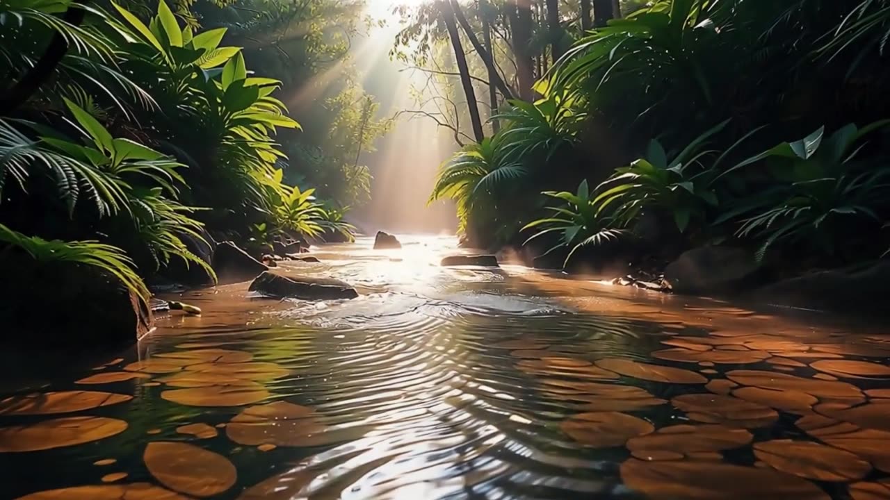 Calm Forest Dawn with Piano | 1 Minute Relaxing Nature Ambience