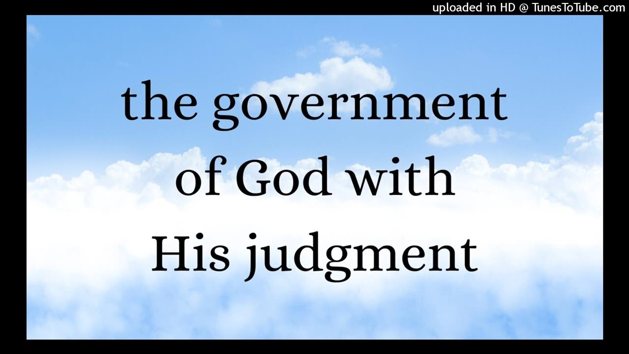 the government of God with His judgment