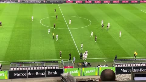 VfB Stuttgart vs Union Berlin (Borna Sosa, Chris Fuhrich, Axel Zagadou and Silas enter the pitch)