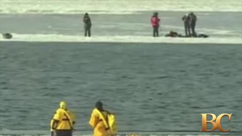 Five stranded skaters rescued from drifting ice sheet in Vermont