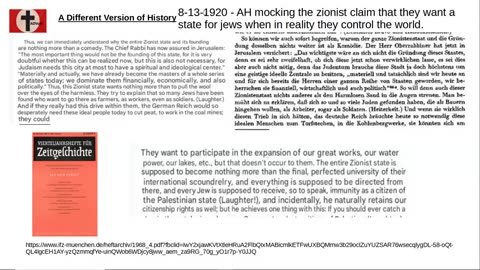 Hitler Speech Against Zionism & Mocking the Jewish Claim to Palestine