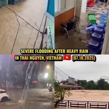 🚨Severe flooding after heavy rain in Thai Nguyen, Vietnam 🇻🇳 (07.10.2025)