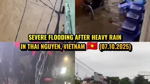 🚨Severe flooding after heavy rain in Thai Nguyen, Vietnam 🇻🇳 (07.10.2025)