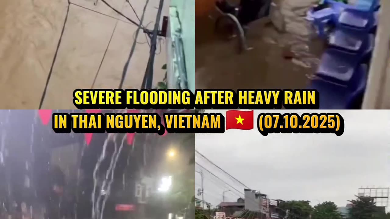 🚨Severe flooding after heavy rain in Thai Nguyen, Vietnam 🇻🇳 (07.10.2025)