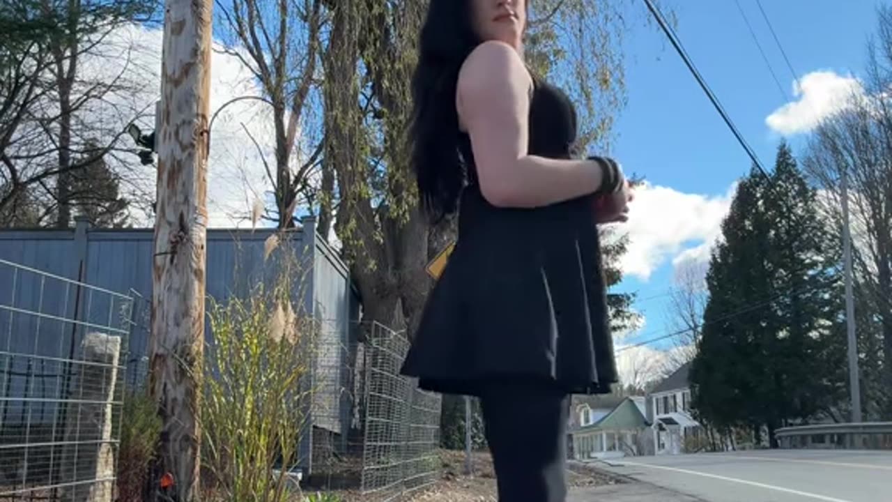 Goth tgirl in this road