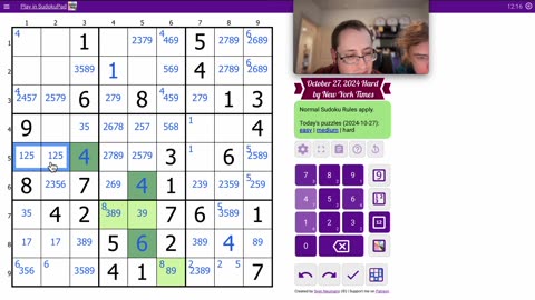 Sudoku 2024 10 27 hard - The Movie!